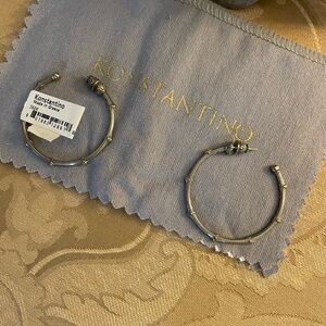 Konstantino Gold and Silver Hoop Earrings